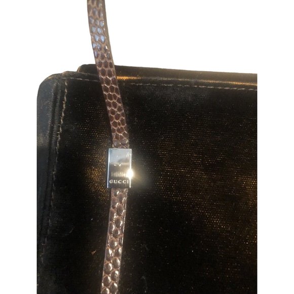 Gucci brown velvet purse with python straps - Picture 12 of 12